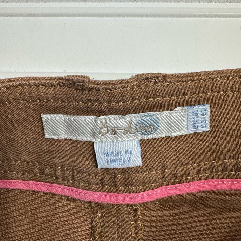 Boden Womens Sz 6L Brown Cotton Pencil Skirt Zip Button Cargo Utility Preppy - Picture 3 of 8